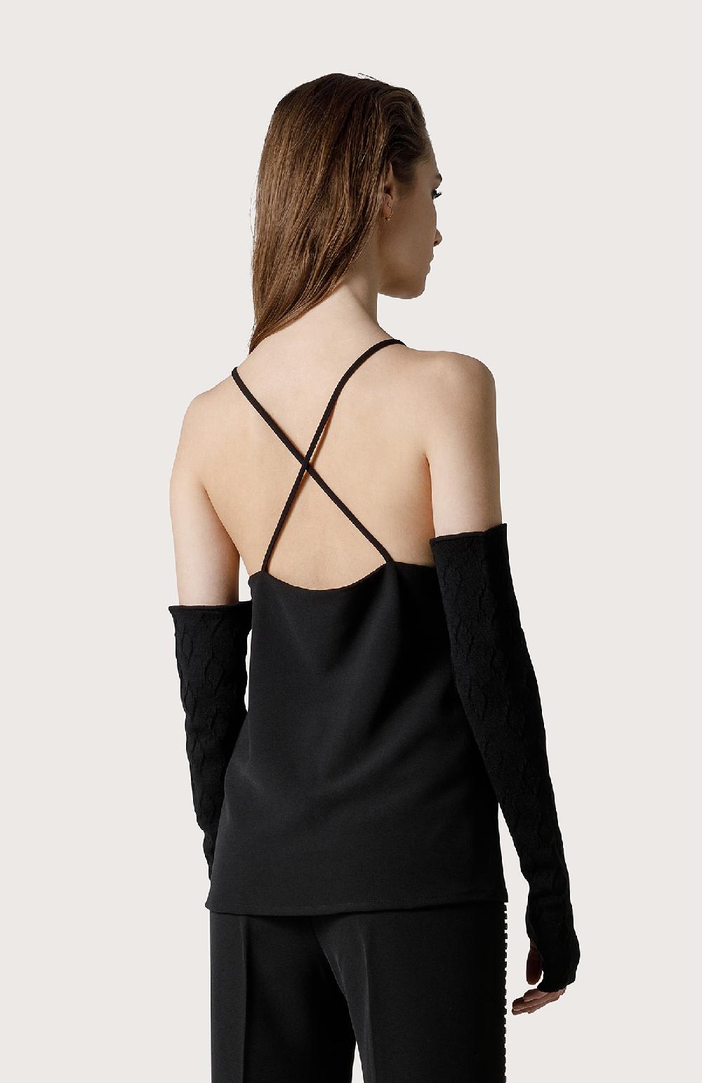 Seventy Top con cristalli - Col. Nero Online Outlet