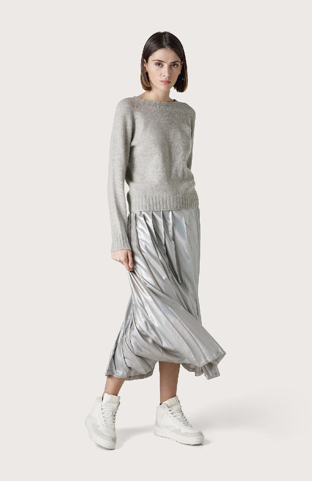 Seventy Gonna a pieghe laminata - Col. Grigio Grandi sconti