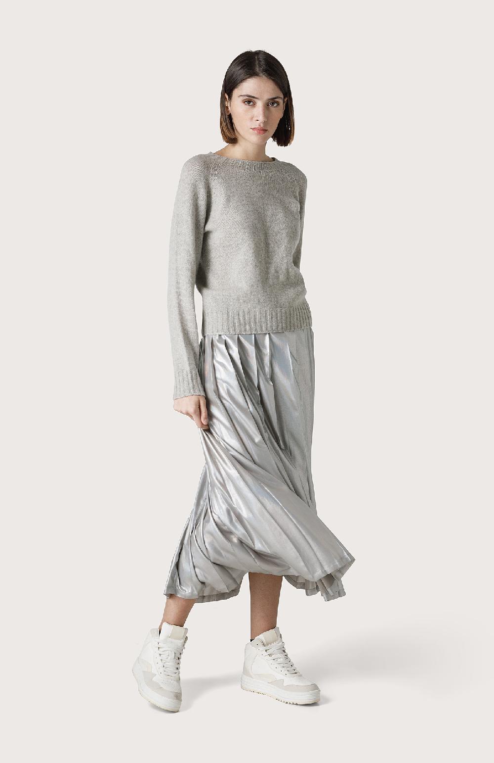 Seventy Gonna a pieghe laminata - Col. Grigio Grandi sconti