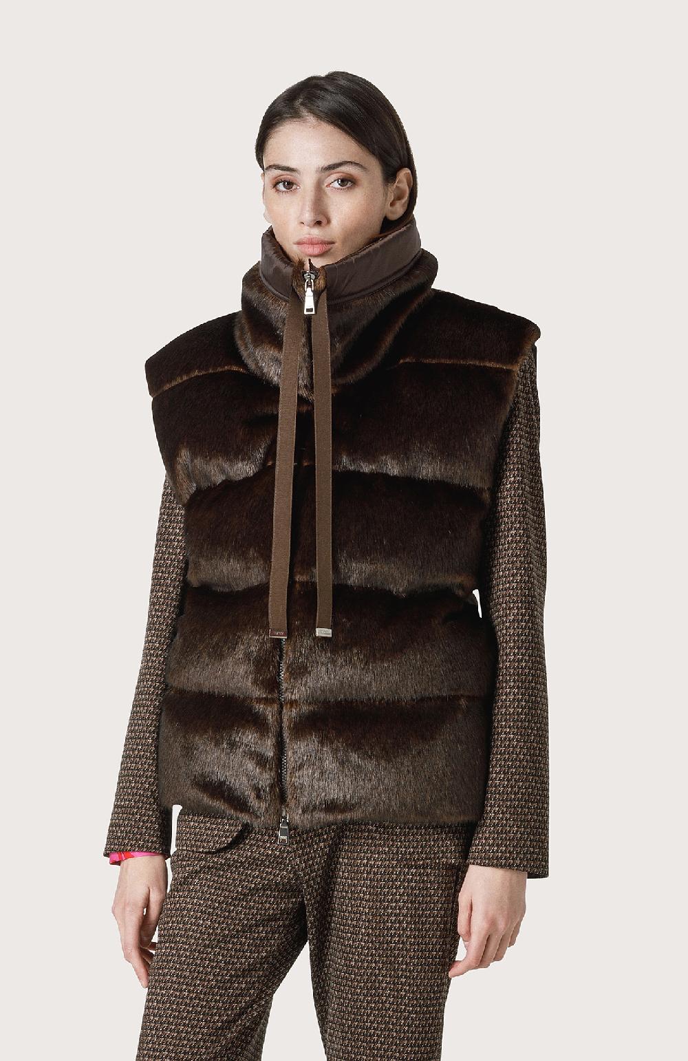Seventy Gilet maxi collo imbottito - Col. Marrone Liquidazione