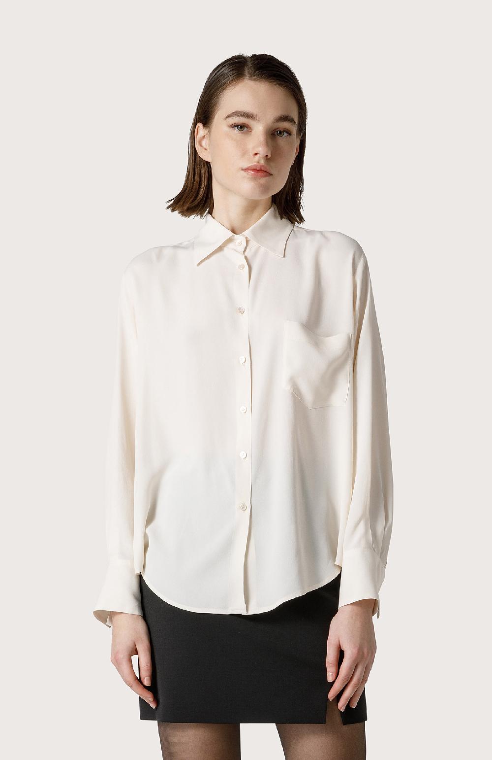 Seventy Camicia in crêpe di misto seta - Col. Bianco Sconti VIP