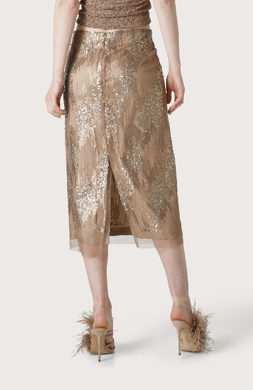 Seventy Gonna longuette con paillettes - Col. Neutro Rilascio limitato
