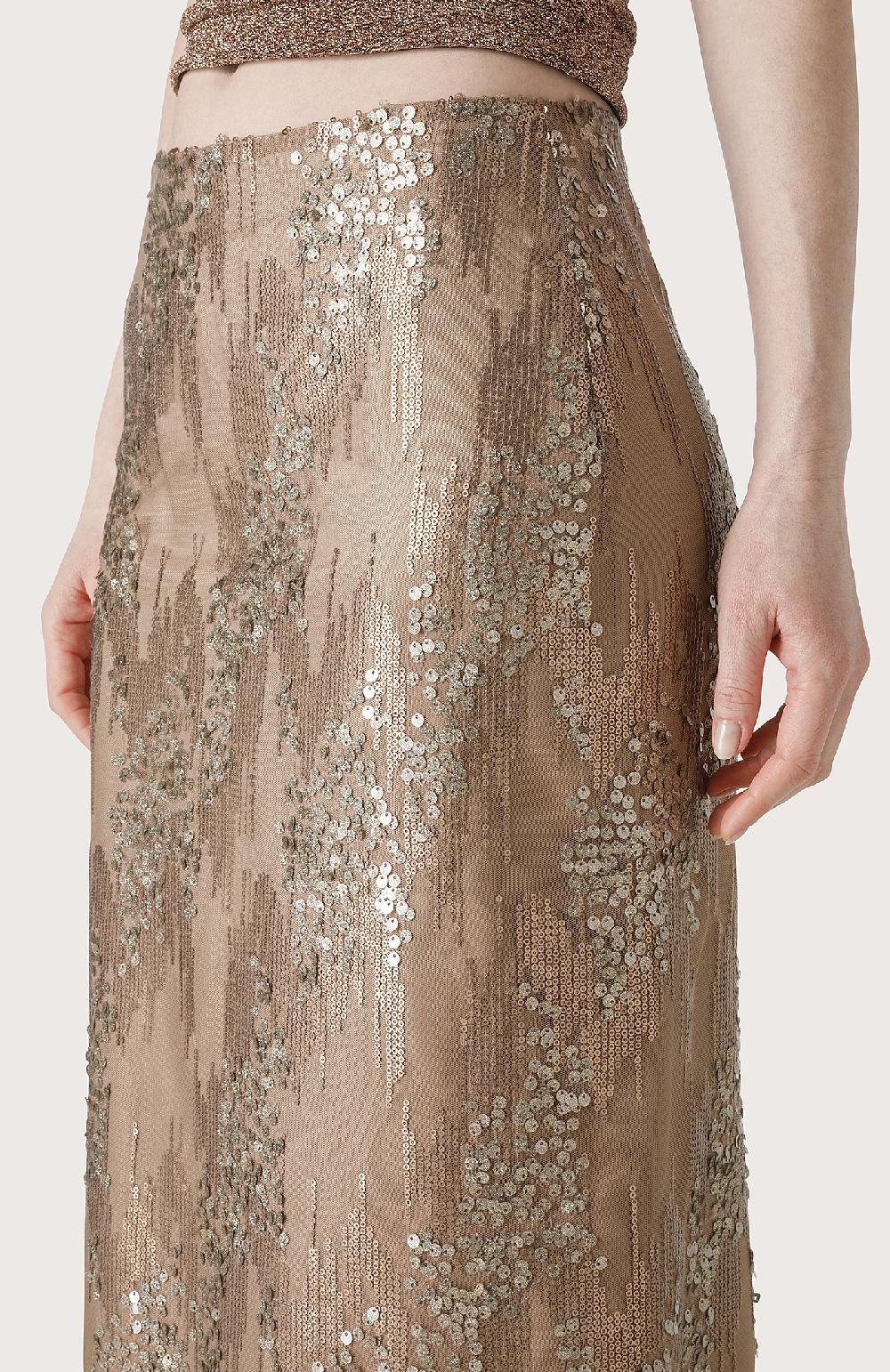 Seventy Gonna longuette con paillettes - Col. Neutro Rilascio limitato