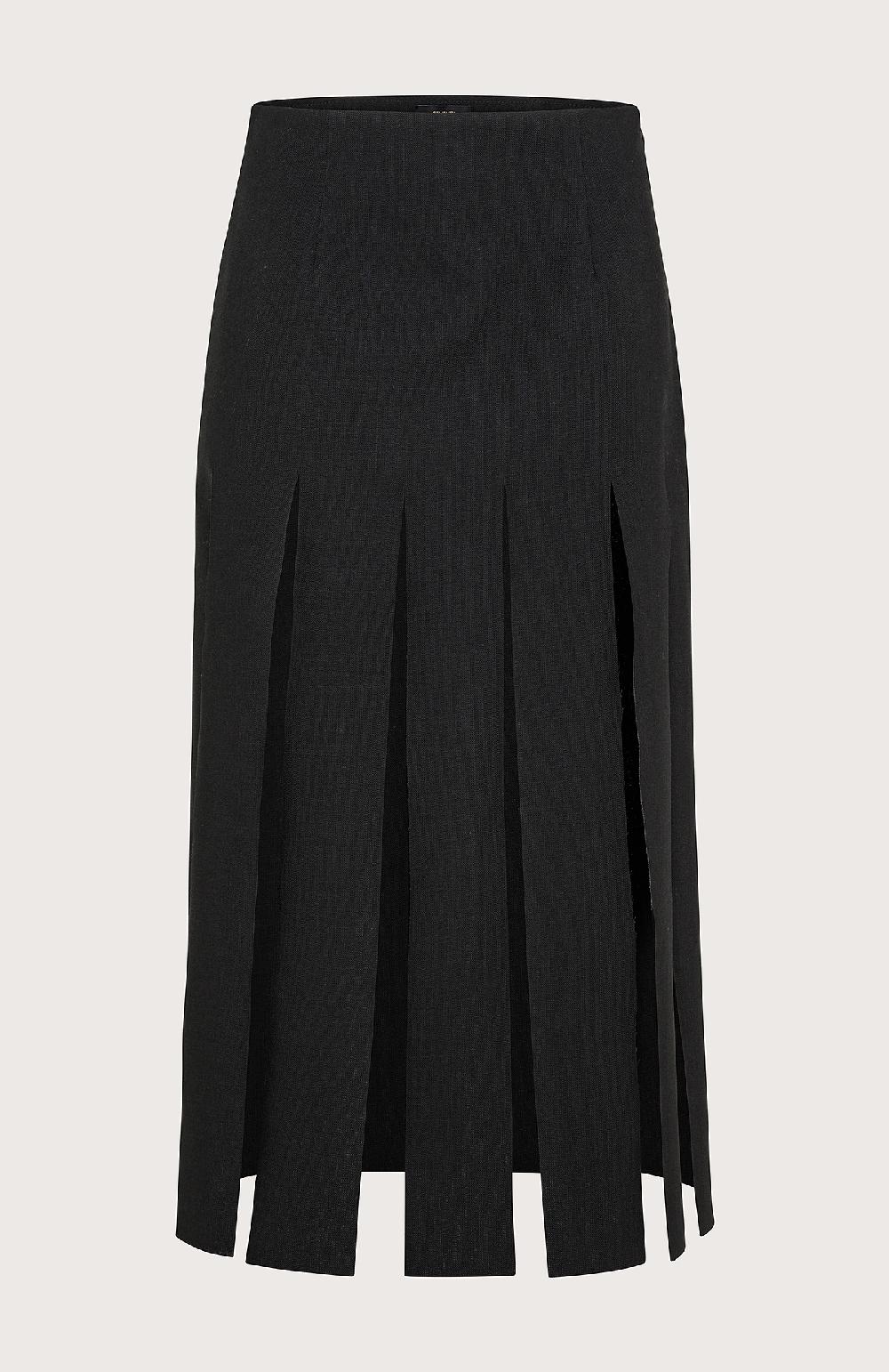 Seventy Gonna maxi frange in lana - Col. Nero Fino al 50% di sconto