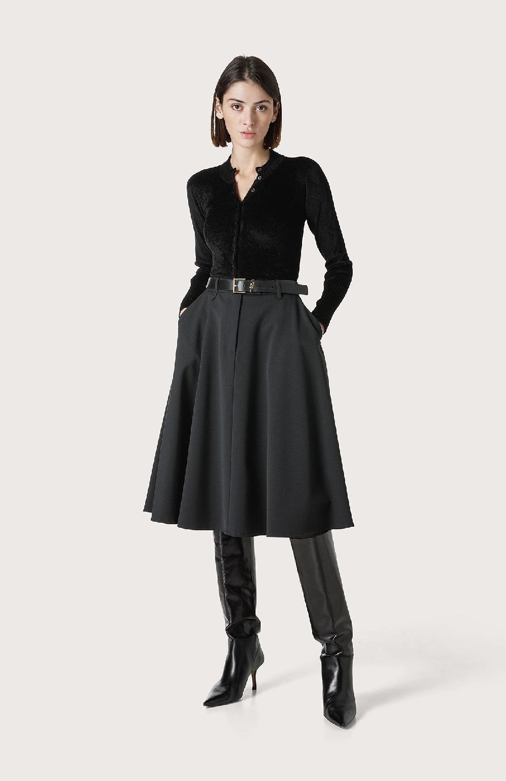 Seventy Gonna godet a mezza ruota - Col. Nero Fino al 60% di sconto