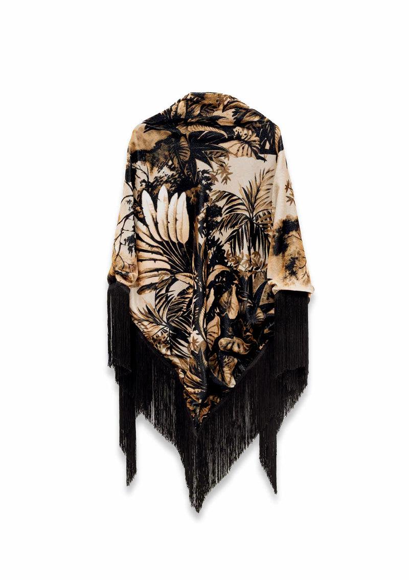 Shirtaporter SCIALLE IN VELLUTO CON FRANGE Shopping Online