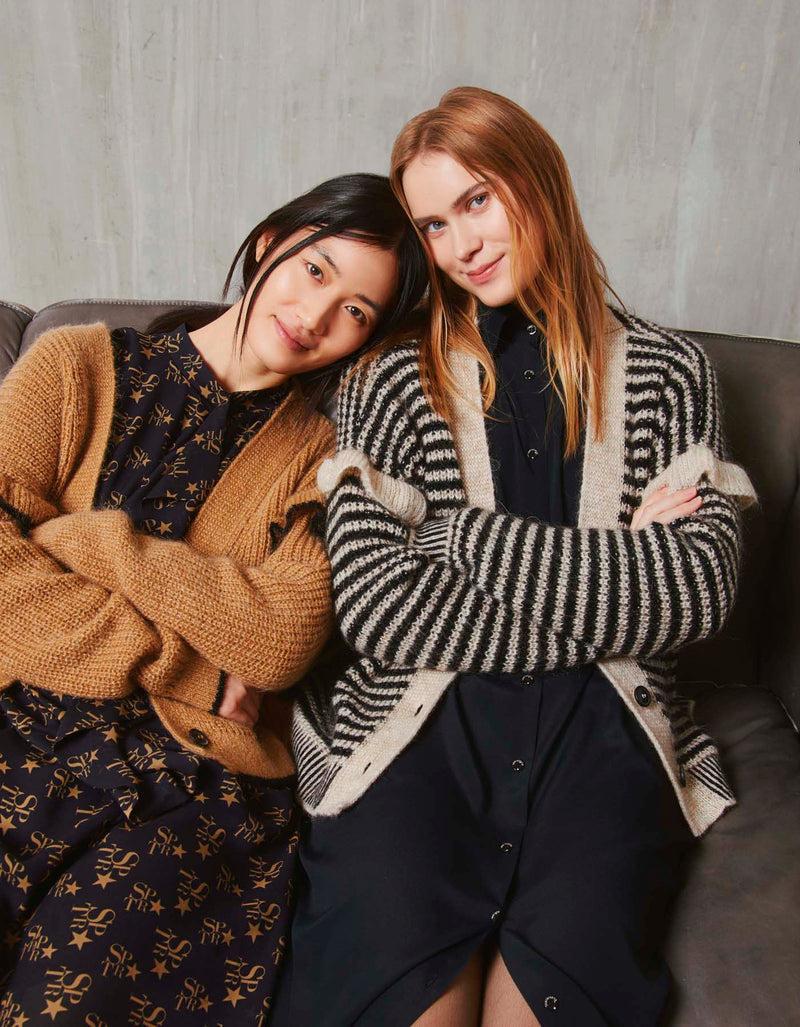 Shirtaporter CARDIGAN A RIGHE CON RUCHES Offerte speciali