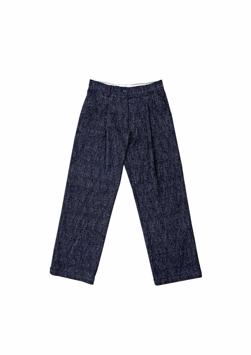 Shirtaporter PANTALONI AMPI IN DENIM JACQUARD Enormi risparmi