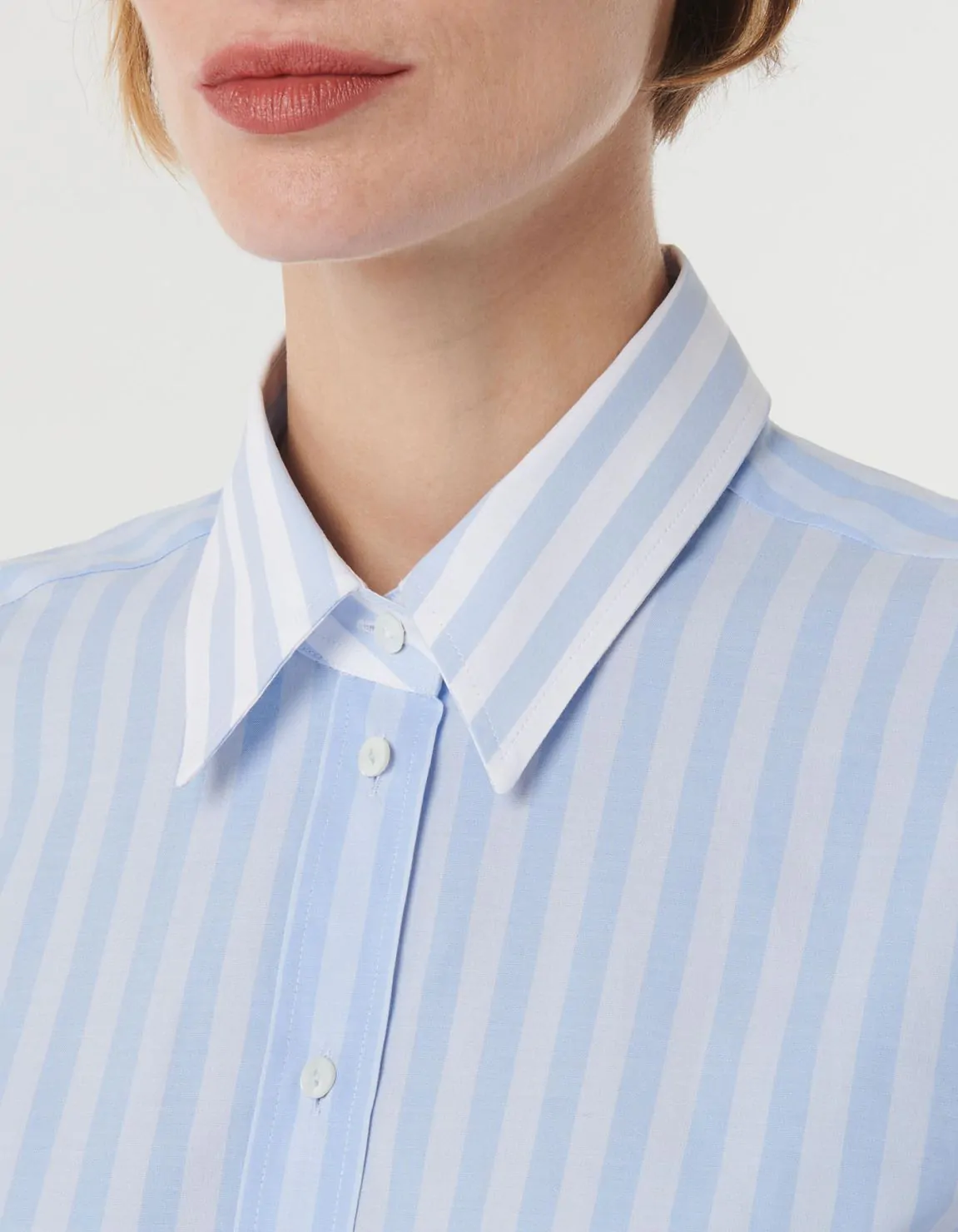 Xacus Camicia Celeste Cotone Righe