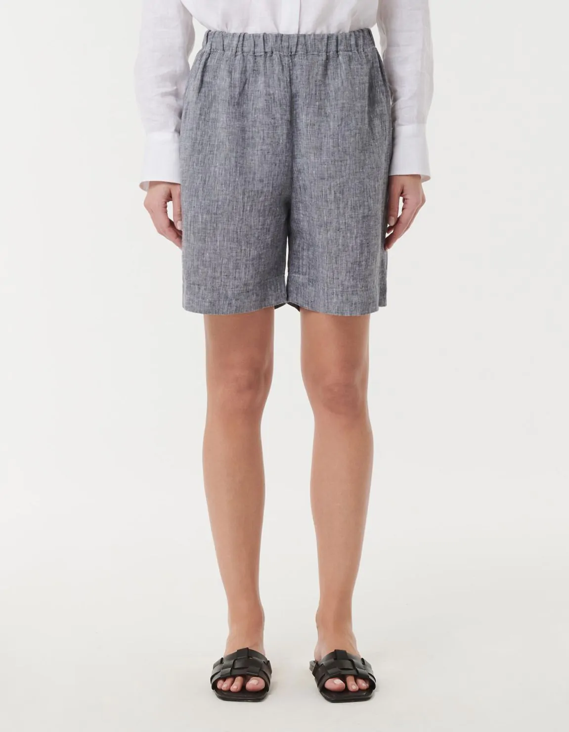 Xacus Pantalone Grigio melange Lino Tinta Unita Super sconto
