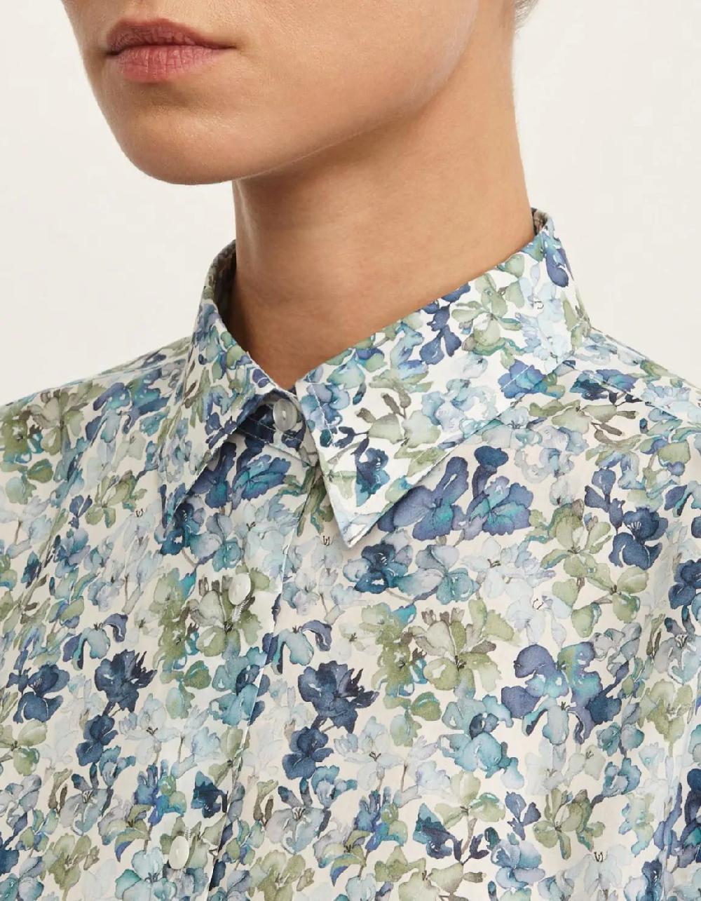 Xacus Camicia Celeste chiaro Cotone Fantasia Outlet