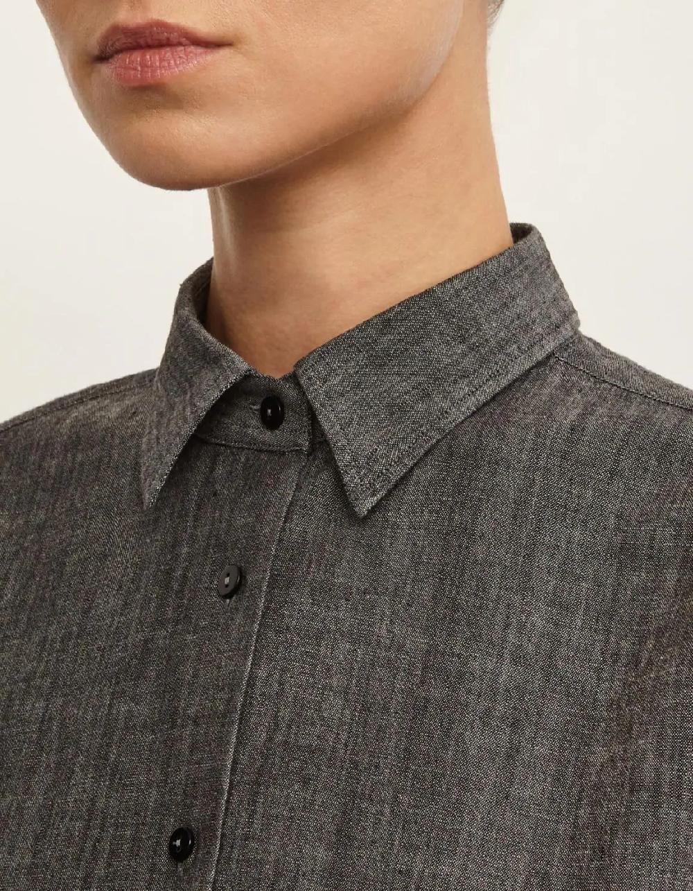 Xacus Camicia Grigio scuro Cotone Tinta Unita I Più Venduti