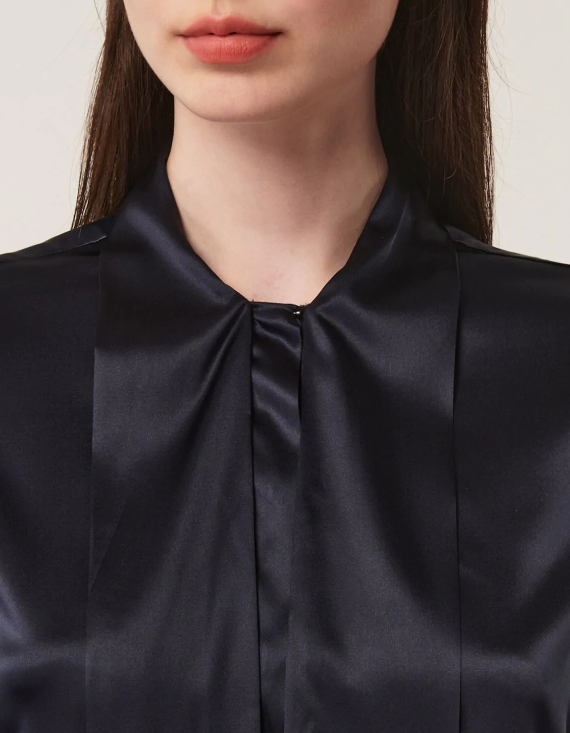 Xacus Camicia Blu navy Seta Tinta Unita Smaltimento dello stoccaggio