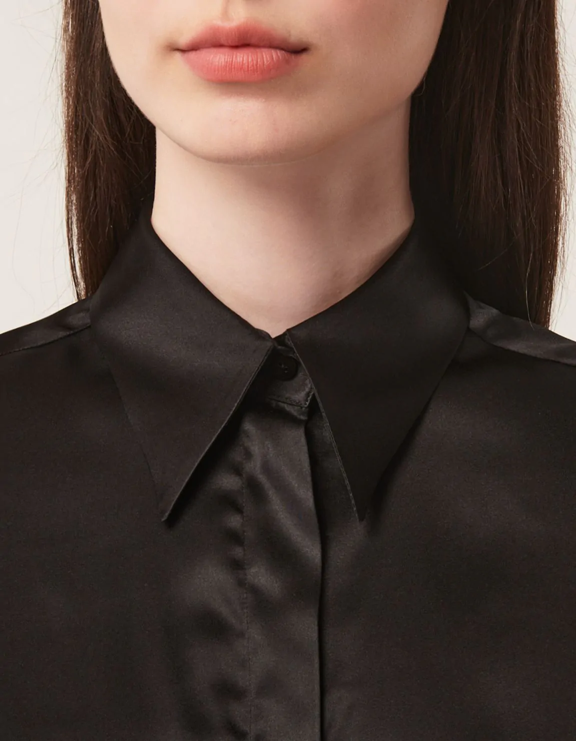 Xacus Camicia Nero Seta Tinta Unita Vendita calda