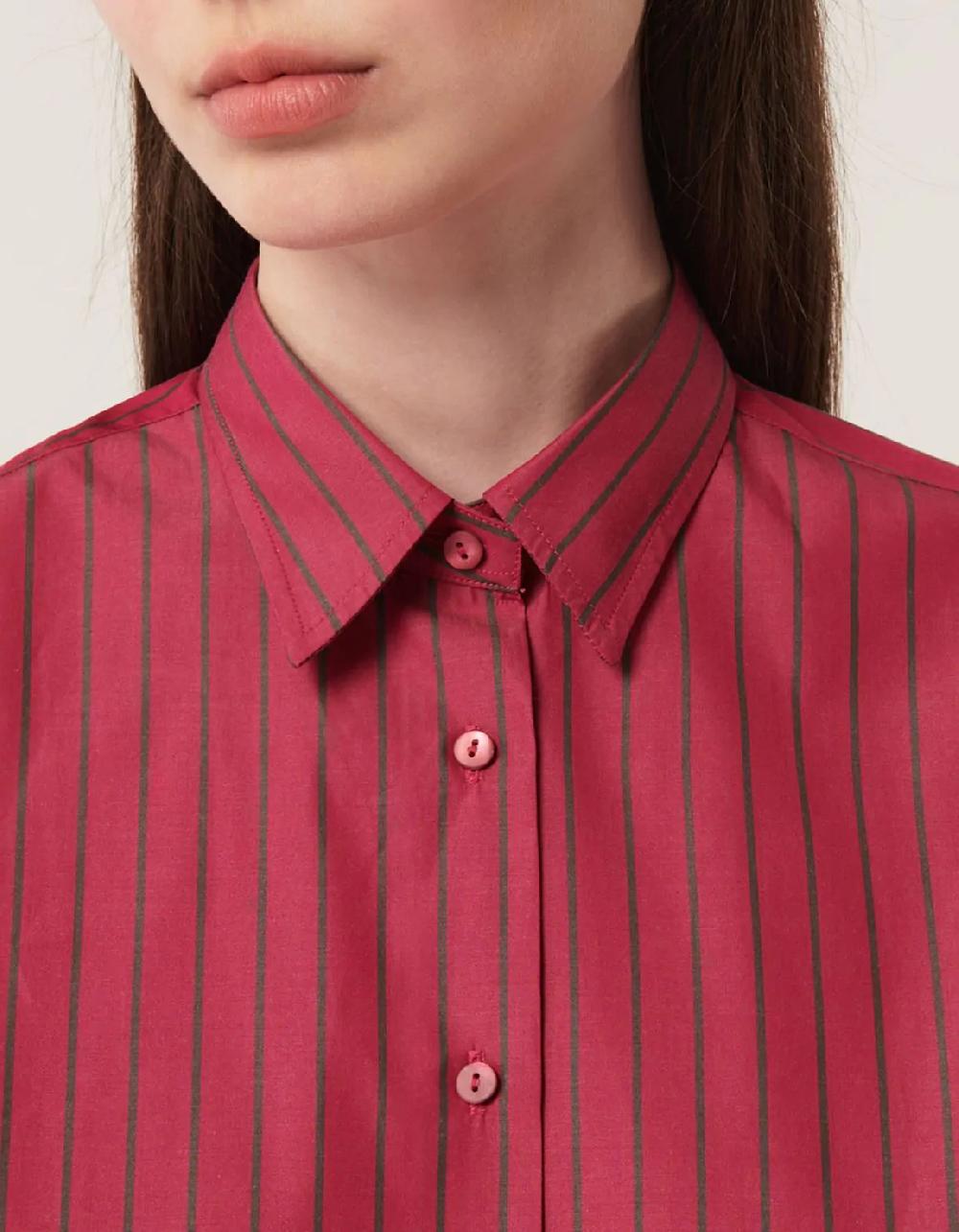 Xacus Camicia Fucsia Cotone Righe Promozione Limitata