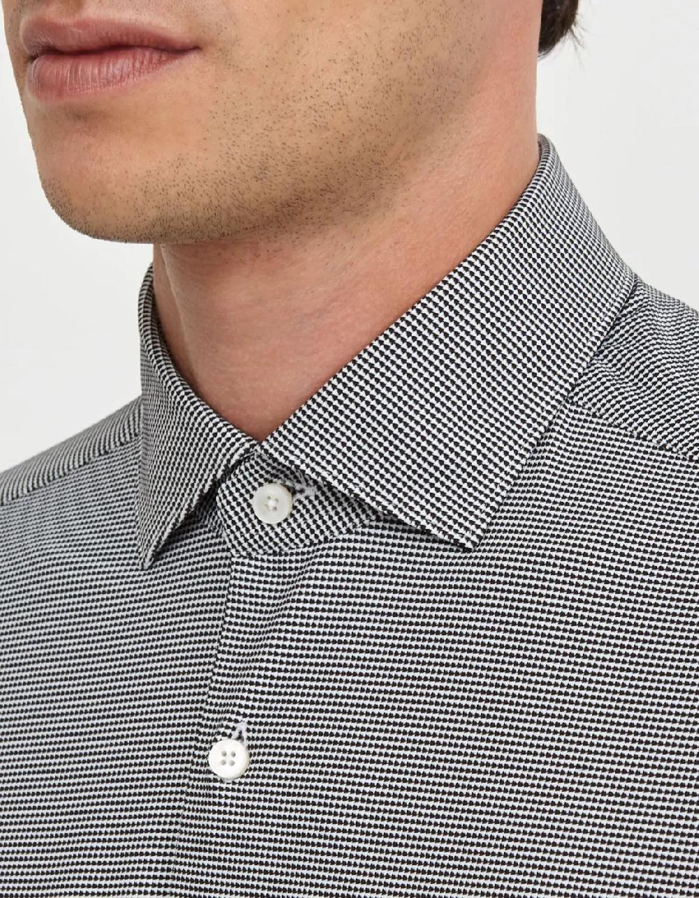 Xacus Camicia Collo francese piccolo Fantasia Armaturato Nero Discount Store per i nuovi prodotti