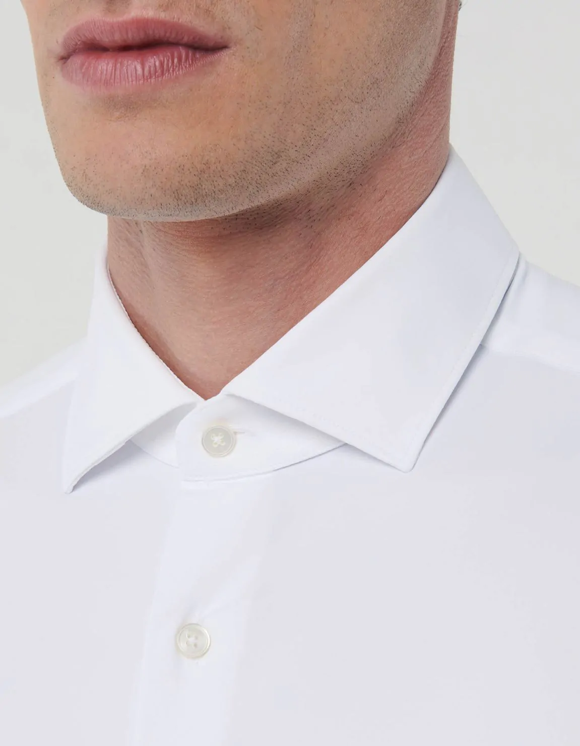 Xacus Camicia Collo francese piccolo Tinta Unita Twill Bianco Sconti questo mese