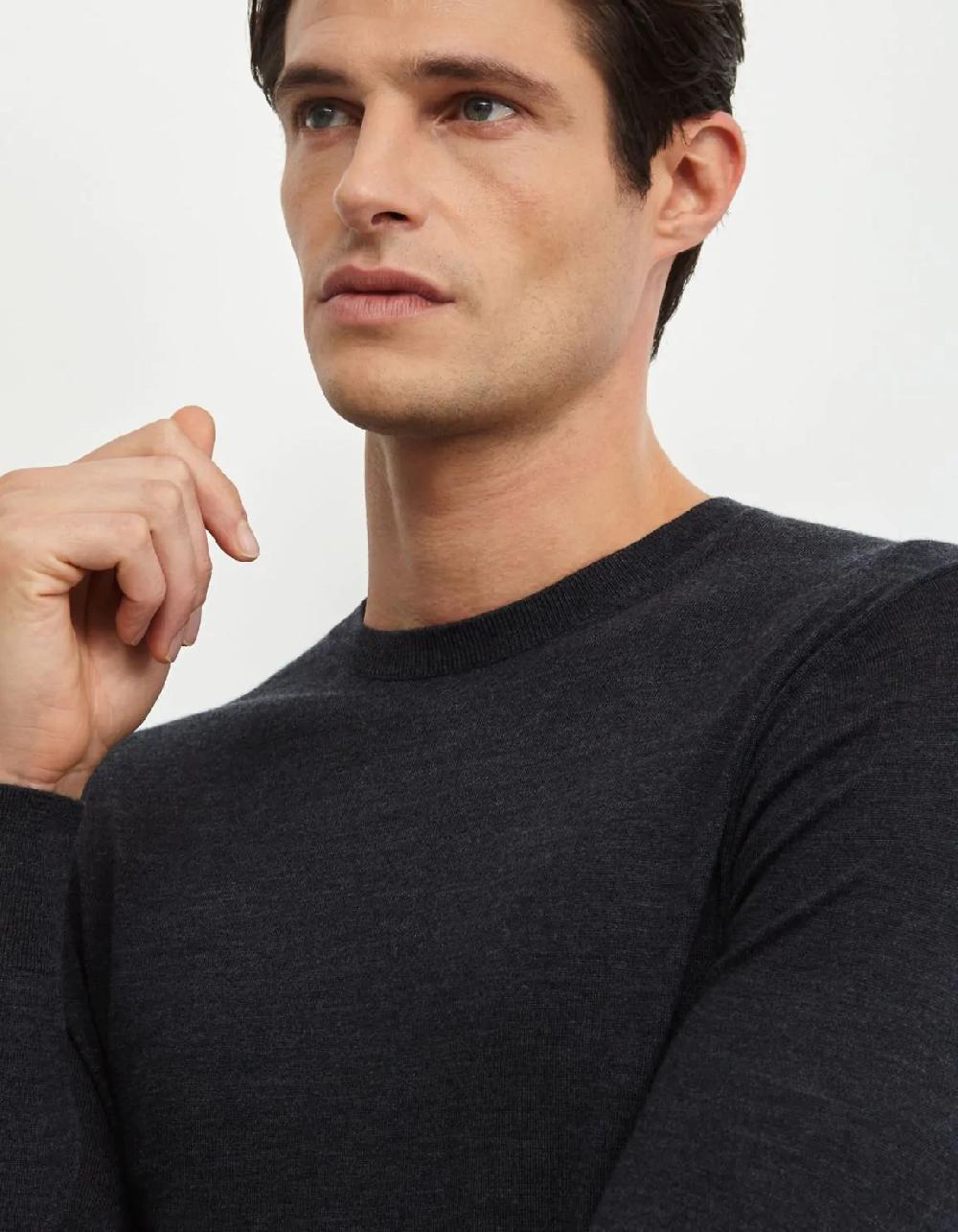 Xacus Maglia Grigio scuro Filato lana merino finezza 18 Qualità Garantita