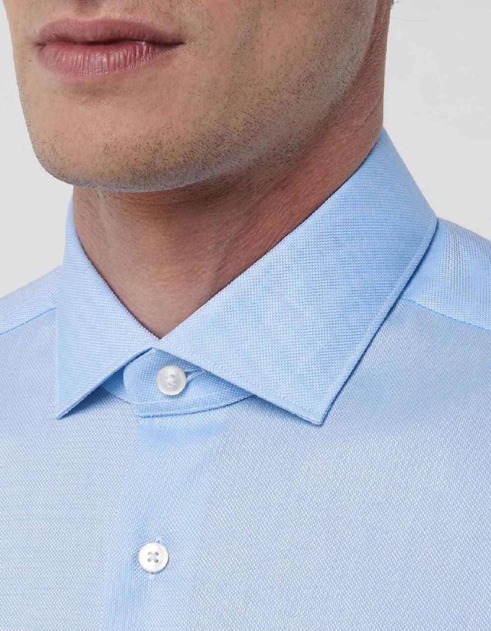 Xacus Camicia Collo francese piccolo Tinta Unita Oxford Celeste Lightning offer