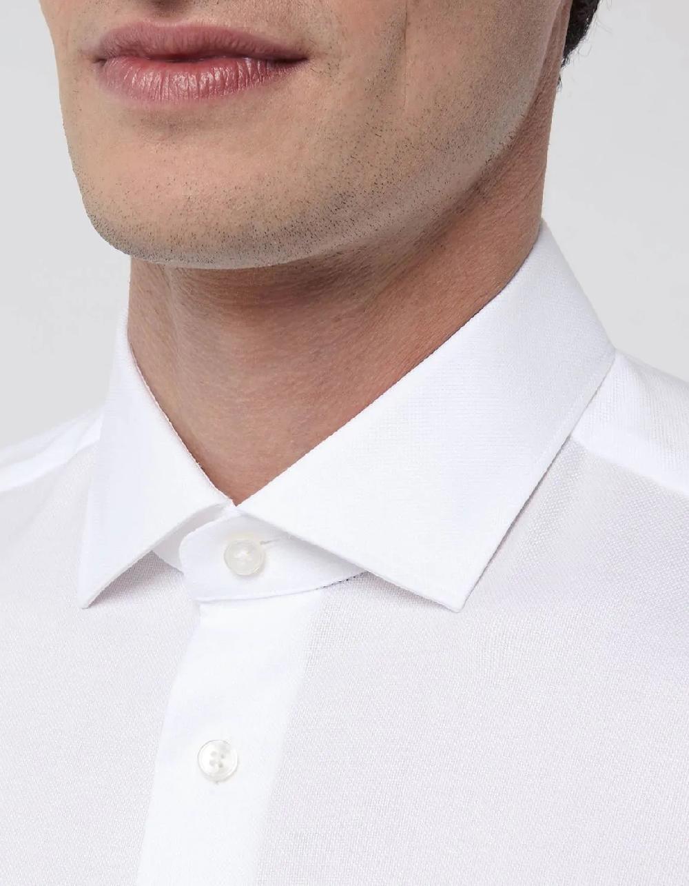 Xacus Camicia Collo francese piccolo Tinta Unita Oxford Bianco Nuovi prodotti