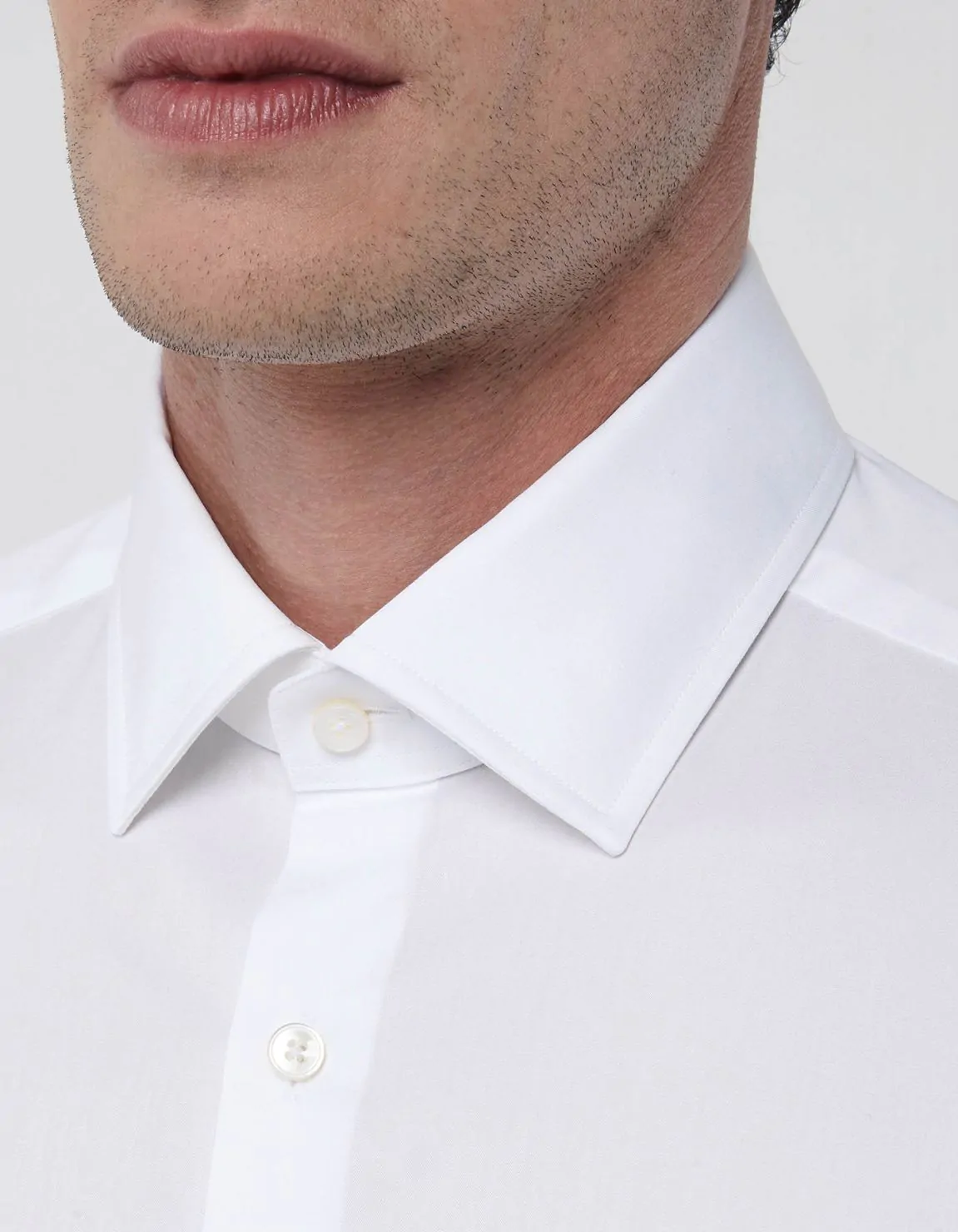 Xacus Camicia Collo italiano Tinta Unita Twill Bianco Vendite stagionali