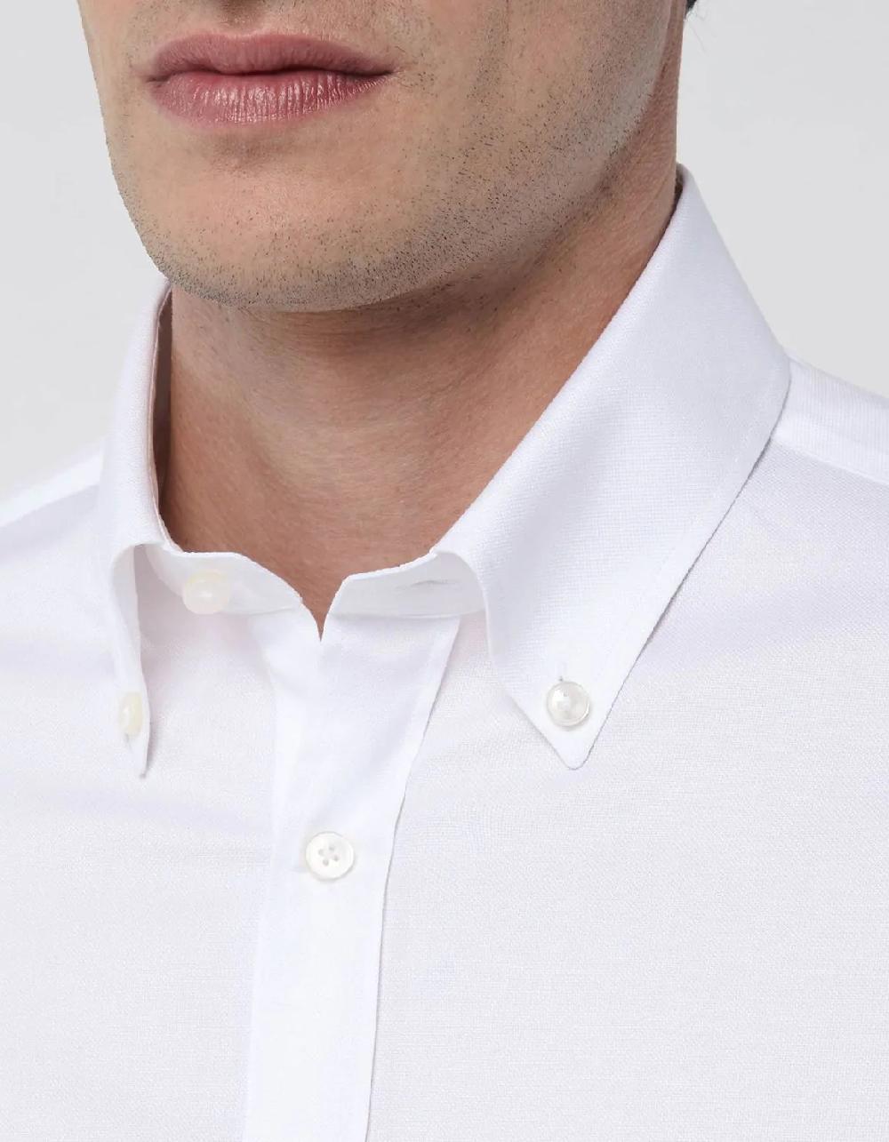 Xacus Camicia Collo button down Tinta Unita Oxford Bianco Only for today