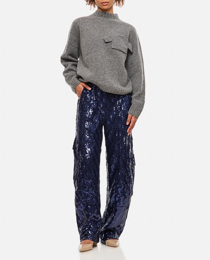 Rotate Birger Christensen PANTALONI CARGO CON PAILLETTES Economico