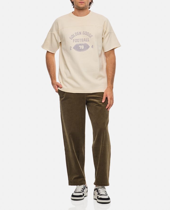 Golden Goose T-SHIRT IN COTONE STAMPA FOOTBALL Fino al 50% di sconto