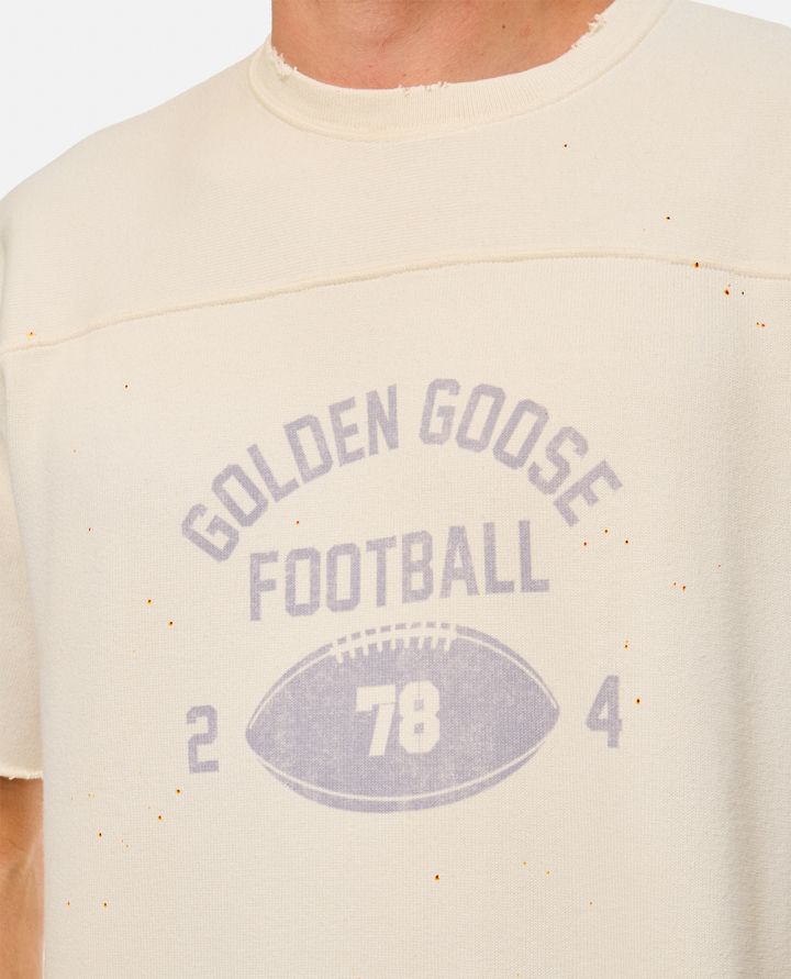 Golden Goose T-SHIRT IN COTONE STAMPA FOOTBALL Fino al 50% di sconto