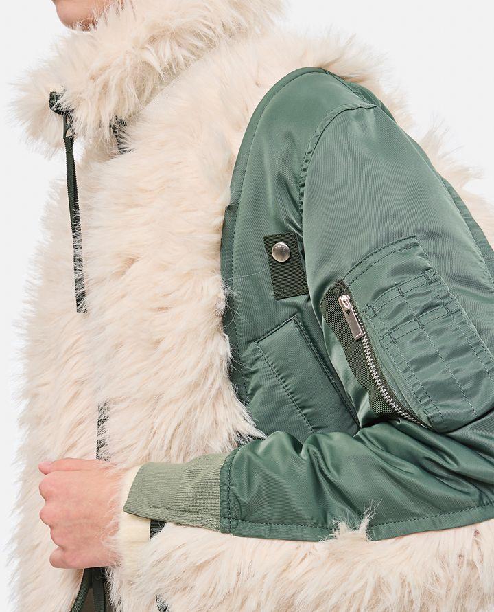 Sacai BOMBER CON INSERTI IN ECOPELLICCIA In Linea