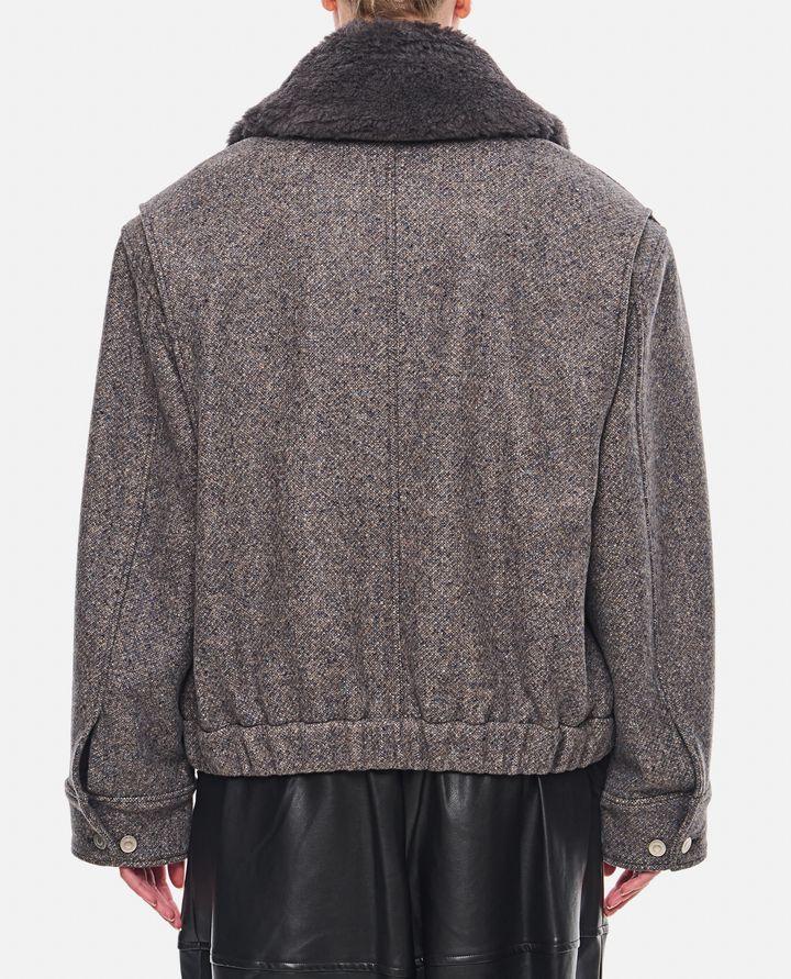 Stella McCartney GIACCA CON ZIP E PROFILI IN LANA TEDDY Fornitura limitata