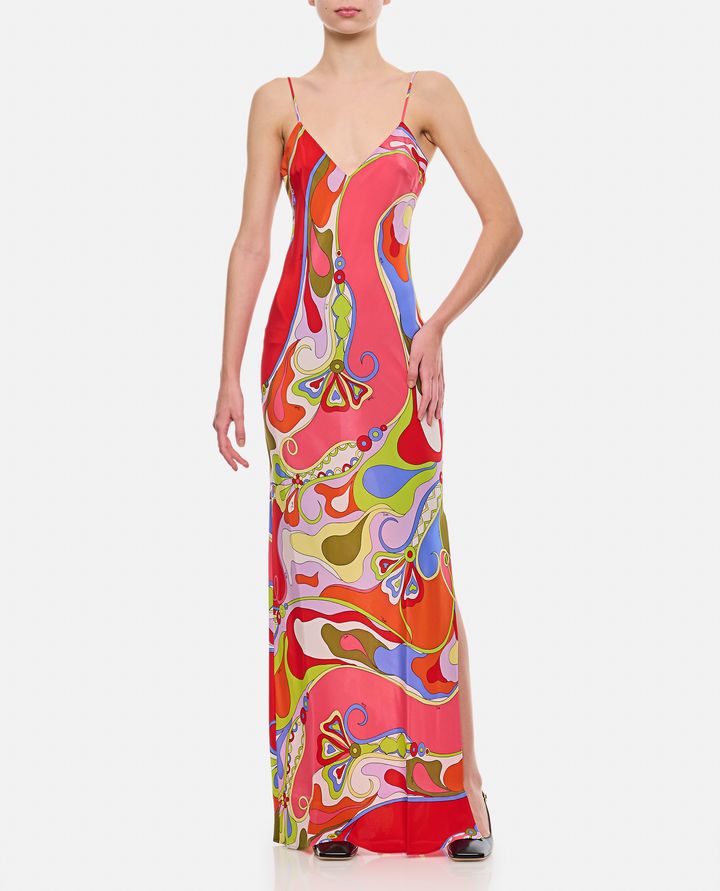 Emilio Pucci ABITO LUNGO IN CREPE DE CHINE Promozione temporanea