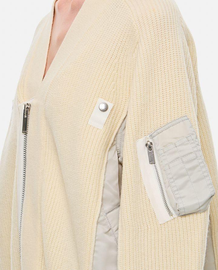 Sacai MCARDIGAN IN LANA E TWILL DI NYLON Trasporto libero internazionale