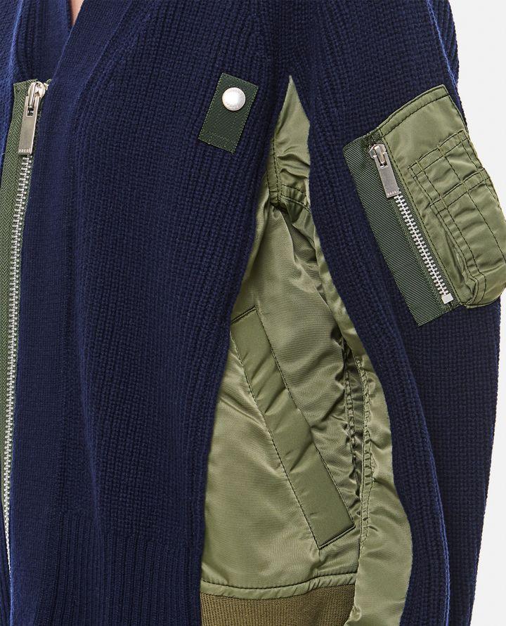 Sacai CARDIGAN IN LANA E TWILL DI NYLON Duty-free