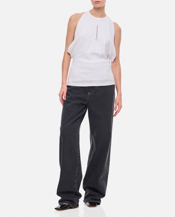 Alexander McQueen TOP IN COTONE SMANICATO Qualità