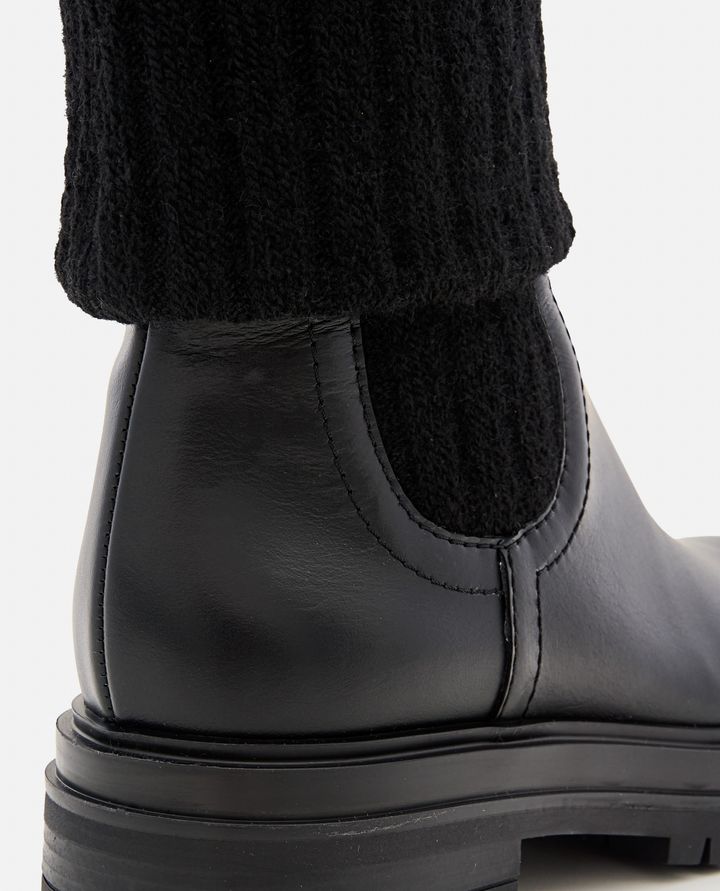 Gianvito Rossi STIVALETTI IN PELLE E MAGLIA Vendita Calda