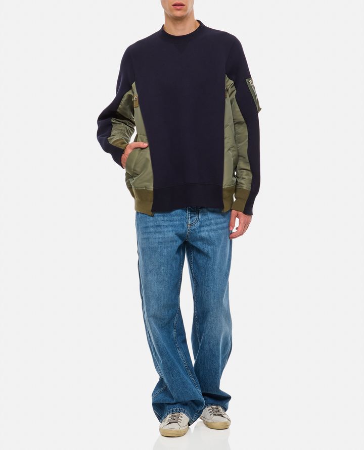 Sacai FELPA GIROCOLLO COTONE E NYLON Black Friday