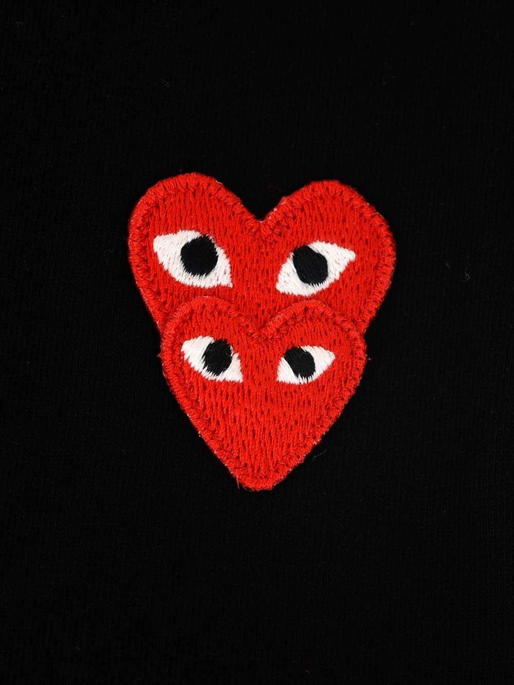 Al Duca D'Aosta Comme Des Garcons Play T-SHIRT DOUBLE RED HEARTS Promozione temporanea