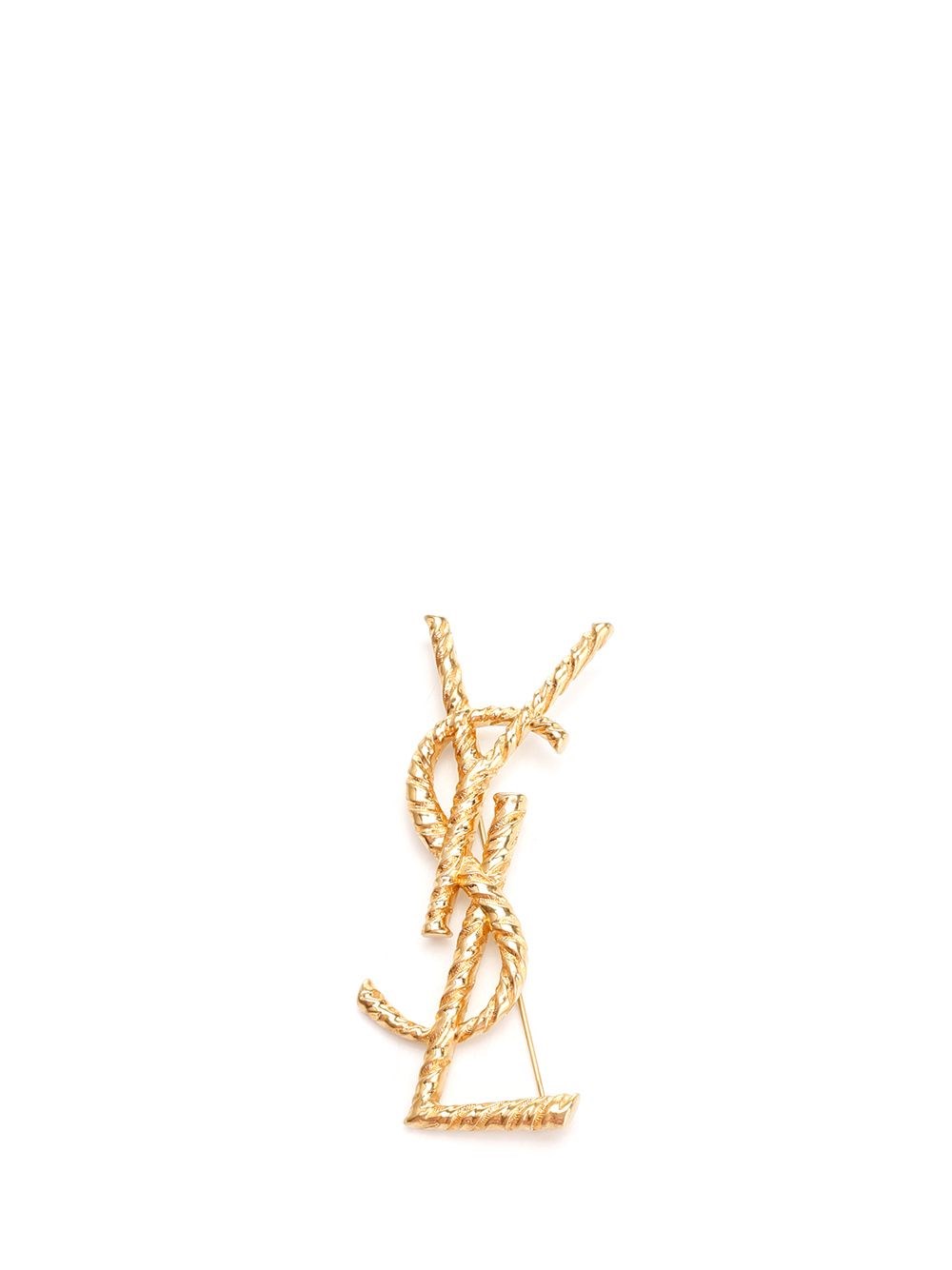 Al Duca D'Aosta Saint Laurent Spilla "Cassandre" con texture a strisce attorcigliate Shopping Online
