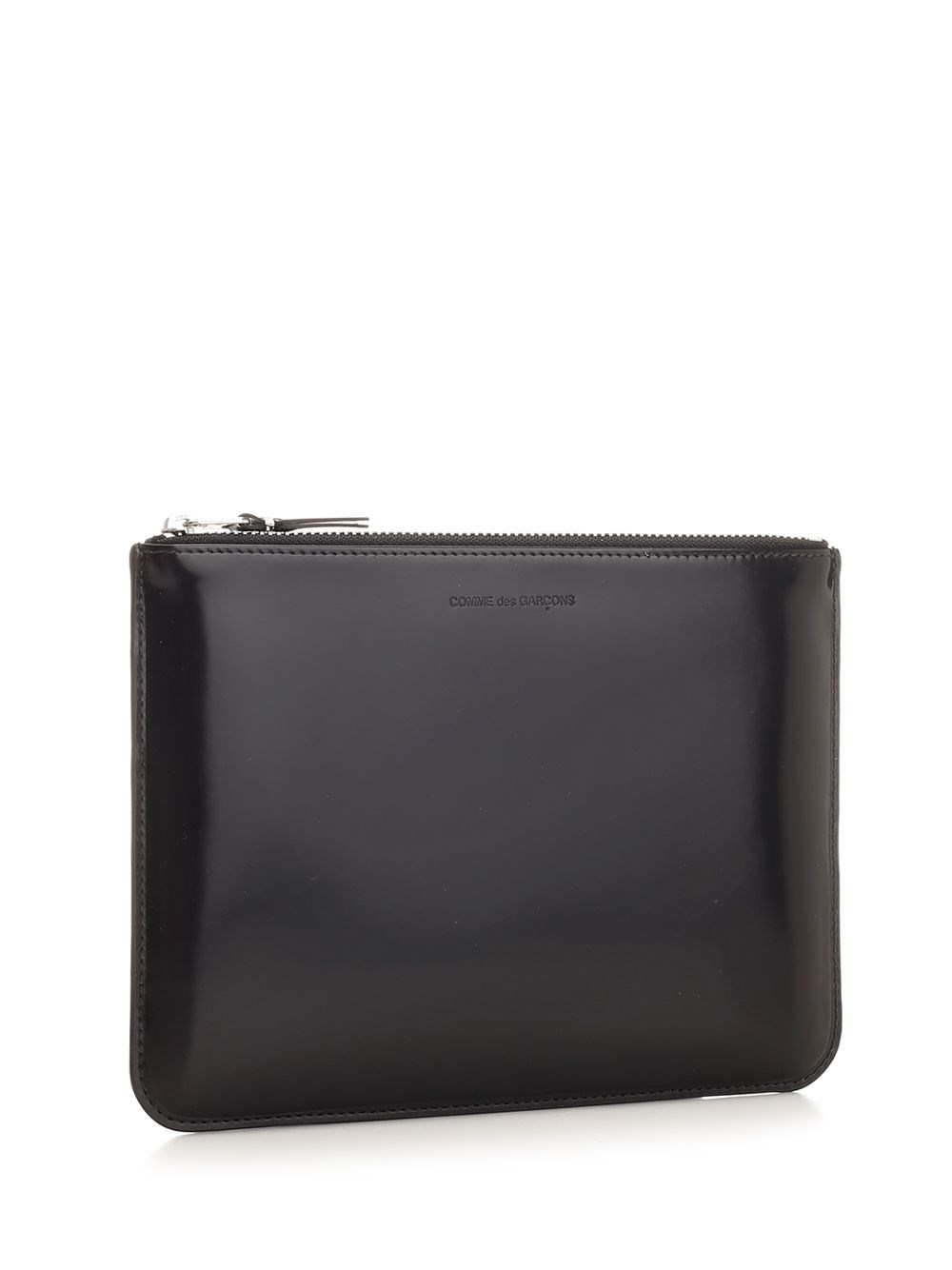 Al Duca D'Aosta Comme Des Garcons Wallet Pouch in pelle lucida con interno argento Ultimo giorno