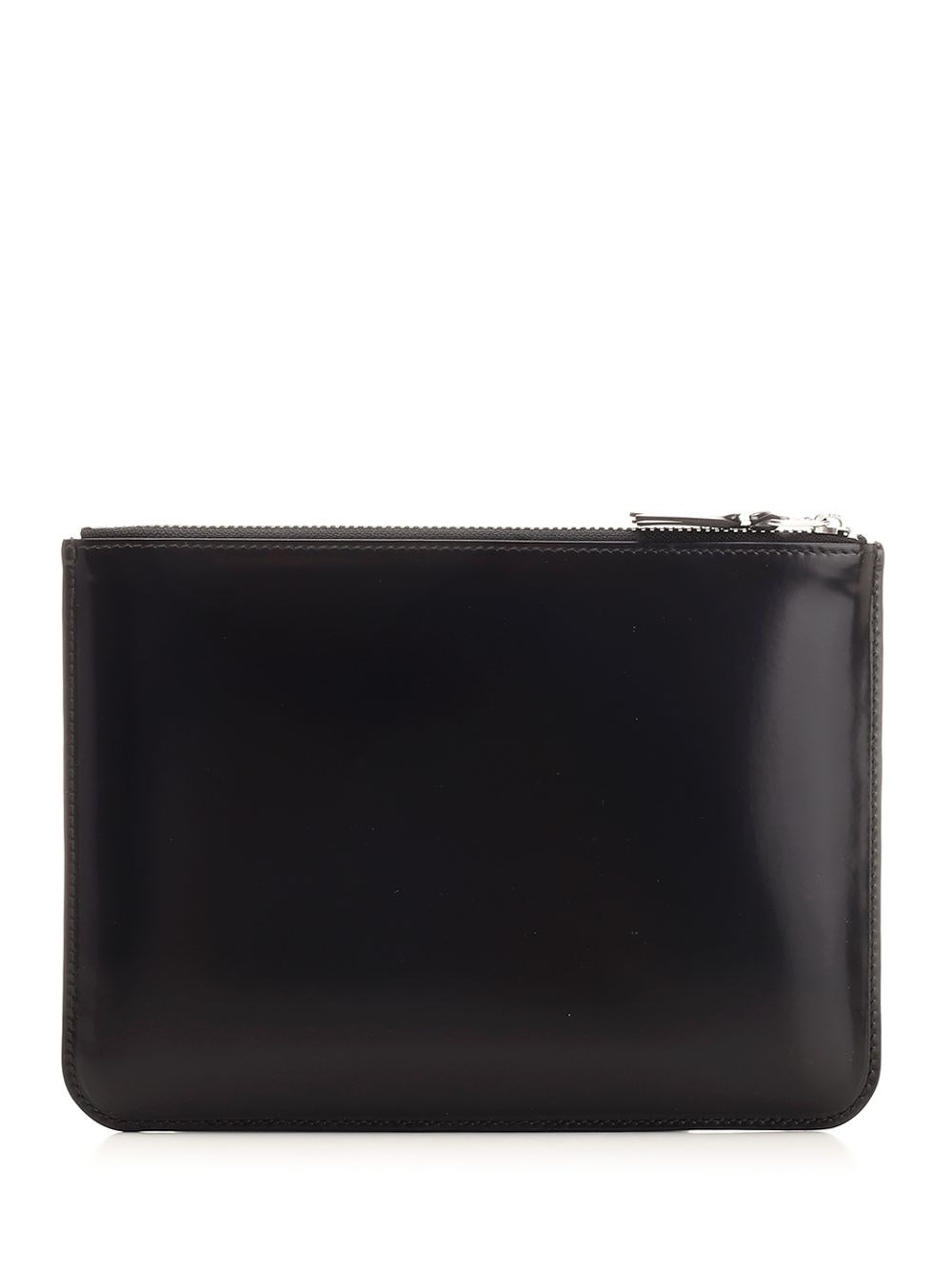 Al Duca D'Aosta Comme Des Garcons Wallet Pouch in pelle lucida con interno argento Ultimo giorno