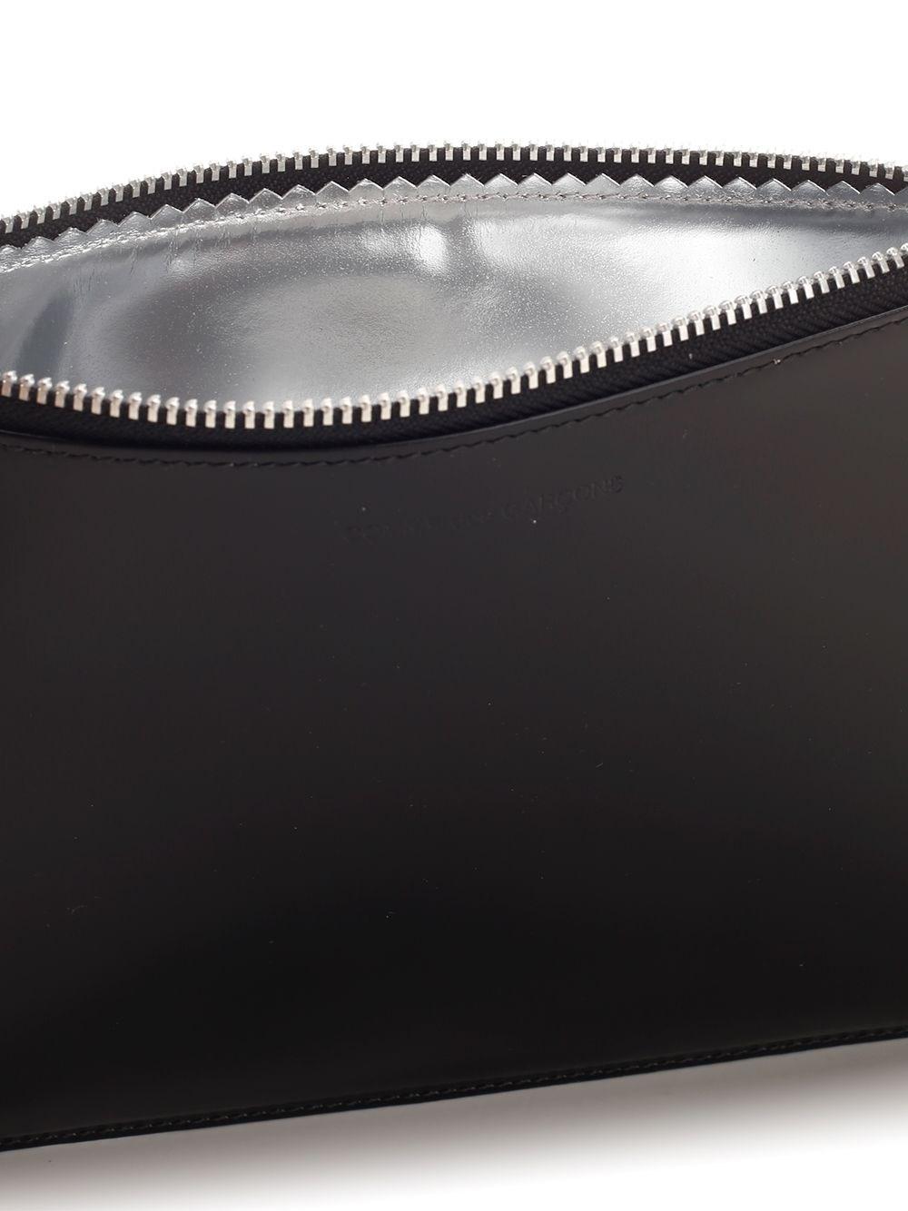 Al Duca D'Aosta Comme Des Garcons Wallet Pouch in pelle lucida con interno argento Ultimo giorno