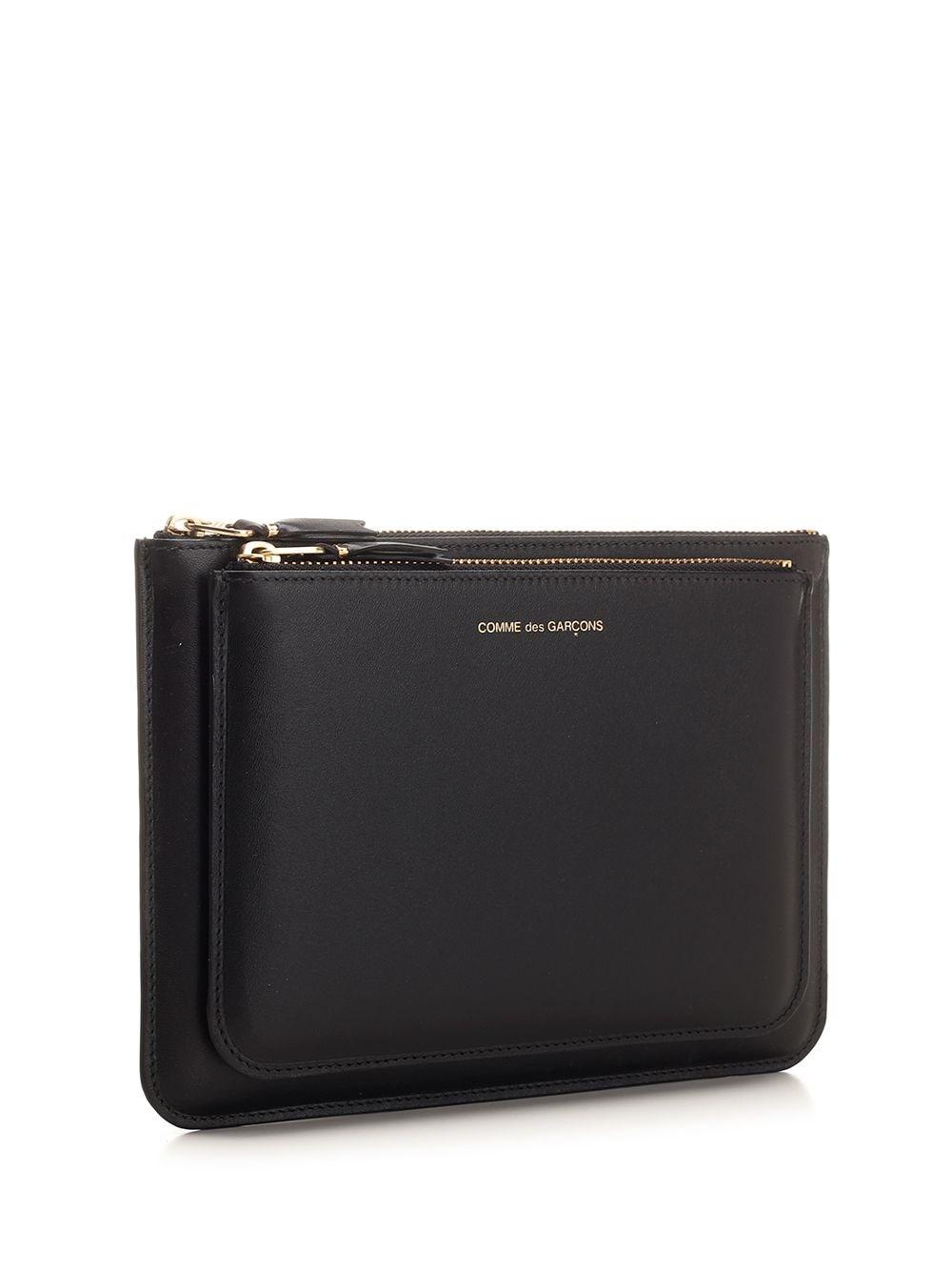 Al Duca D'Aosta Comme Des Garcons Wallet Pouch doppia in pelle Fino al 60% di sconto