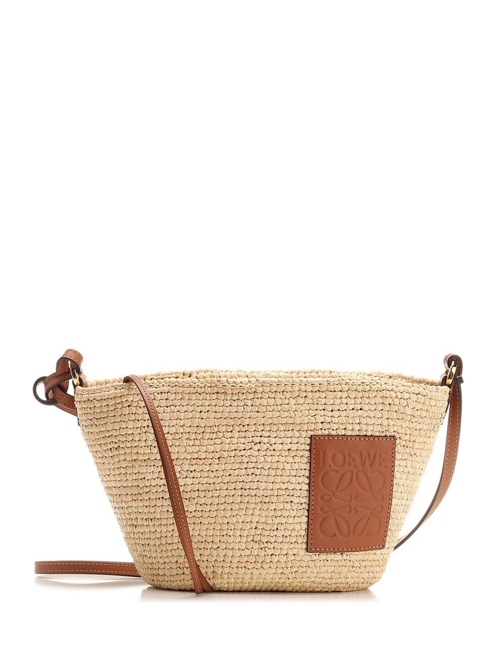 Al Duca D'Aosta Loewe Paula's Ibiza Borsa pochette "Slit" in rafia e pelle di vitello
