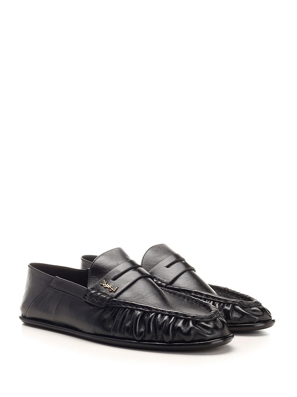Al Duca D'Aosta Saint Laurent Mocassini LE LOAFER in pelle stropicciata lucida Pezzi Unici