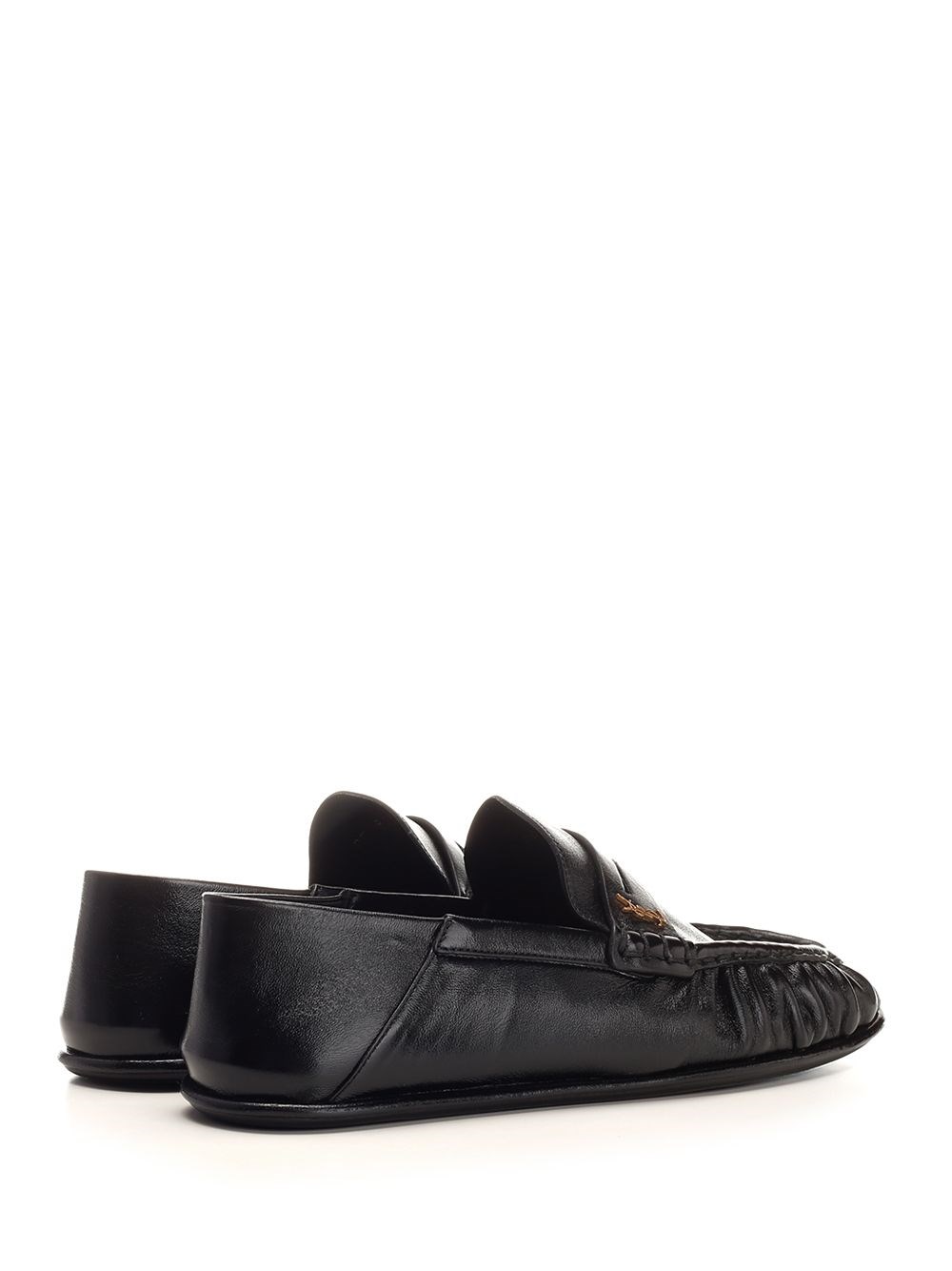 Al Duca D'Aosta Saint Laurent Mocassini LE LOAFER in pelle stropicciata lucida Pezzi Unici